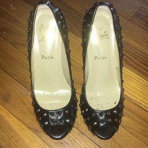 Black & silver studded heels